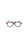 Moncler Tortoiseshell-effect Pilot-frame Glasses In Black