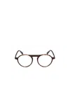Moncler Tortoiseshell-effect Round-frame Glasses In Brown