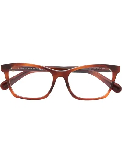 Moncler Tortoiseshell-frame Design Glasses In Brown