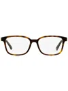 Moncler Tortoiseshell Rectangle-frame Glasses In Brown