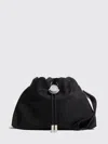 Moncler Compact Handheld Pouch Handbag With Logo Detail In Black