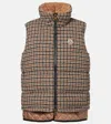 Moncler Touvet Checked Wool-blend Down Vest In Neutral