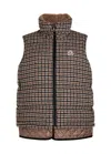 Moncler Touvet Houndstooth Quilted Wool-blend Gilet In Gray
