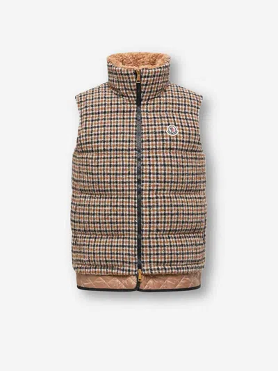 Moncler Touvet Puffer Vest In Brown