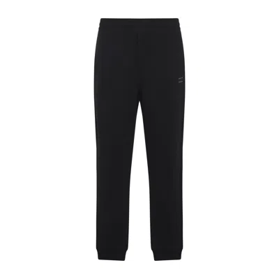 Moncler Trousers Elastic Waistband Ribbed Cuffs In Black