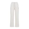Moncler Straight Leg Sweat Trousers Side Pockets In White