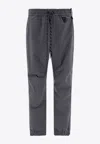 Moncler Dark Grey Polyester Padded Joggers In Gray