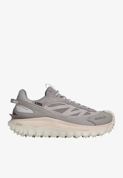 Moncler Trailgrip Apex Craft Gtx Leather And Mesh Sneakers In Gray
