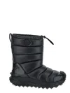 Moncler Trailgrip Appliquéd Quilted Padded Glossed Leather-trimmed Shell Snow Boots In Black