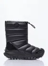Moncler Trailgrip Appliquéd Quilted Padded Glossed Leather-trimmed Shell Snow Boots In Black