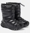 Moncler Trailgrip Appliquéd Quilted Padded Glossed Leather-trimmed Shell Snow Boots In Black