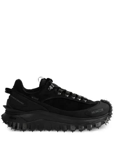 Moncler Trailgrip Multicolor Leather Blend Sneakers In Black