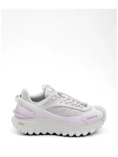 Moncler Nylon Trailgrip Sneakers With Contrasting Inserts In Gray