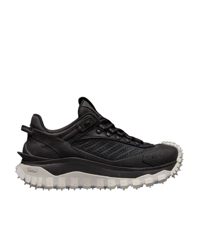 Moncler Trailgrip Gtx Leather Sneakers In Black