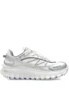Moncler Two-tone Fabric And Leather Trailgrip Sneakers In Silver