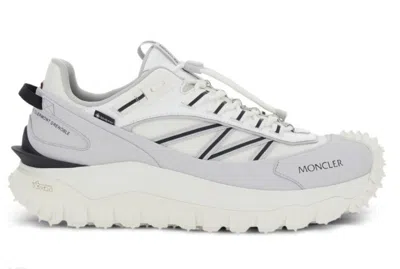 Moncler Light Grey Real Leather Trailgrip Gtx Low Top Sneakers In Gray