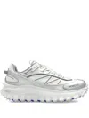Moncler Two-tone Fabric And Leather Trailgrip Sneakers In Silver