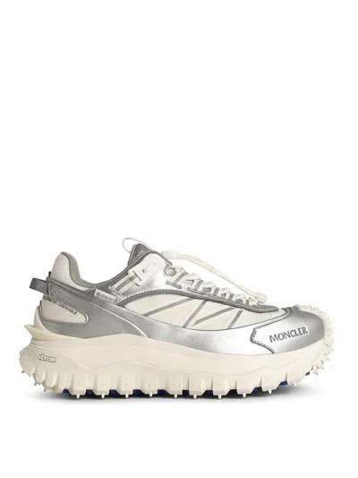 Moncler Trailgrip Gtx Silver Leather Blend Sneakers