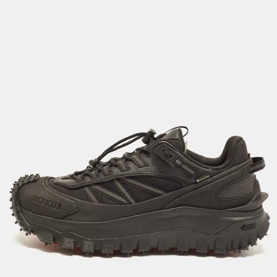Pre-owned Moncler Trailgrip Gtx Size 44 Black Canvas And Leather Low Top Sneakers