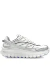 Moncler Two-tone Fabric And Leather Trailgrip Sneakers In Silver