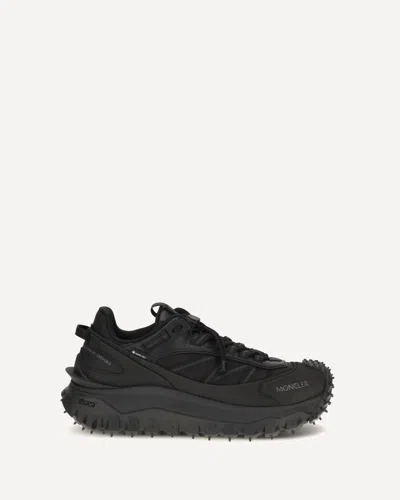 Moncler Trailgrip Gtx Nylon And Leather Sneakers With Gore-tex Inserts In Black