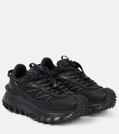 Moncler Trailgrip Gtx Leather Sneaker In Black