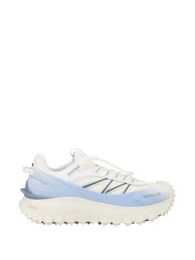 Moncler Trailgrip Sneakers Chunky Sole Contrast Panels In White