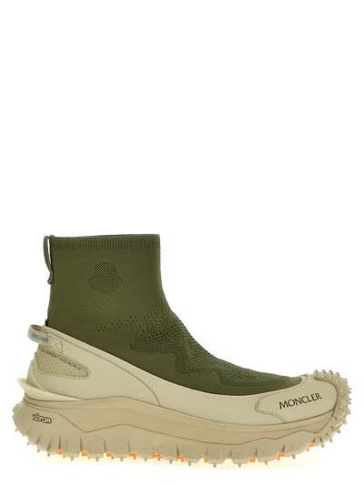 Moncler Trailgrip Knit Sneakers In Green