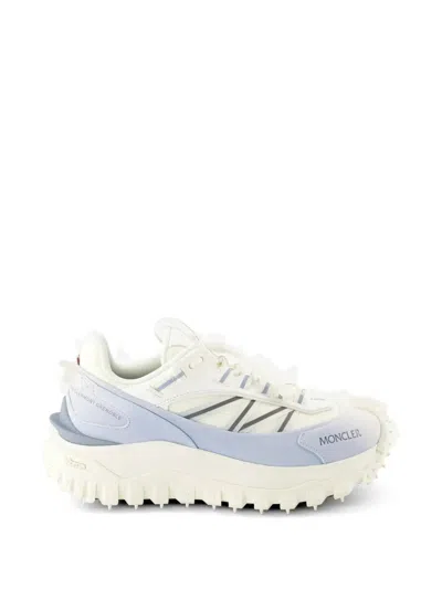 Moncler Trailgrip Leather Sneakers In White