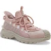 Moncler Trailgrip Lite2 Sneakers With Rugged Sole And Distinctive Logo In Rose Quicksand