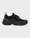 Moncler Trailgrip Lite 3 Nubuck And Suede Sneakers In Black