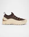Moncler Trailgrip Lite 3 Nubuck And Suede Sneakers In Brown