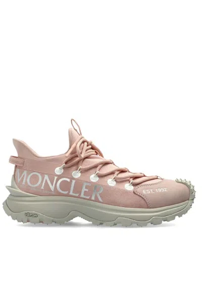 Moncler Trailgrip Lite2 Sneakers With Rugged Sole And Distinctive Logo In Neutrals