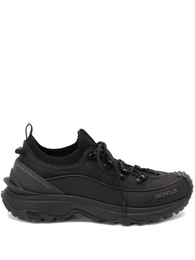 Moncler Trailgrip Lite3 Sneakers In Nubuck And Suede Leather In Black