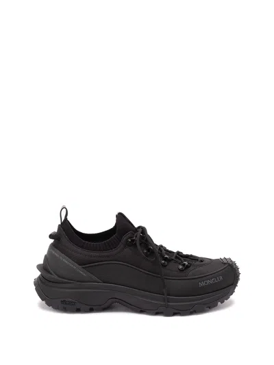 Moncler Trailgrip Lite3 Sneakers In Nubuck And Suede Leather In Black