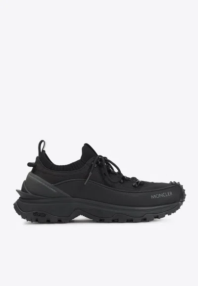 Moncler Trailgrip Lite3 Sneakers In Nubuck And Suede Leather In Black