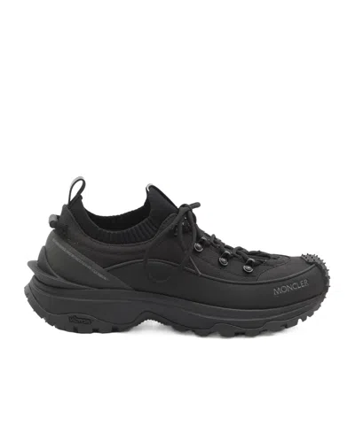 Moncler Trailgrip Lite3 Sneakers In Nubuck And Suede Leather In Black