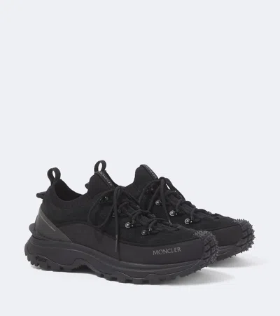 Moncler Performance Sneakers Breathable Upper Lightweight Construction In Black