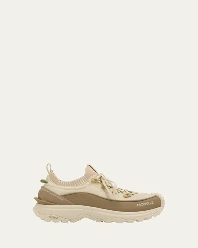 Moncler Two-tone Canvas Trailgrip Lite3 Sneakers In Neutral