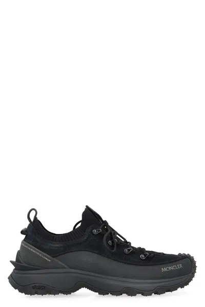 Moncler Trailgrip Lite3 Sneakers In Nubuck And Suede Leather In Black