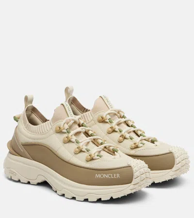 Moncler Two-tone Canvas Trailgrip Lite3 Sneakers In Brown