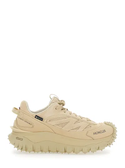 Moncler Trailgrip Logo Side Tech Fabric Low-top Sneakers For Women In Brown