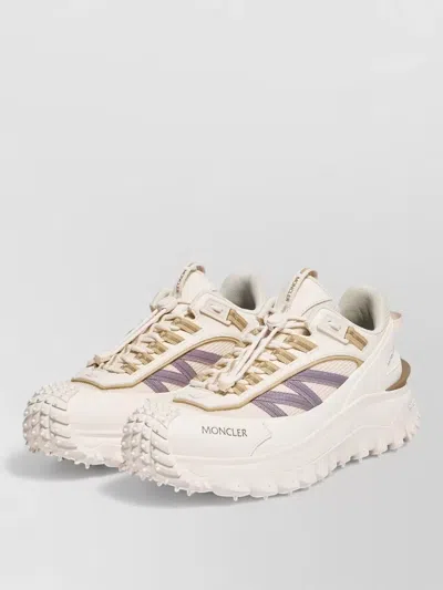 Moncler Trailgrip Sneakers Chunky Sole Mesh Panels Pull Tab In Neutral