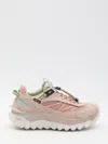 Moncler Pink Leather Athletic Sneakers In Multi