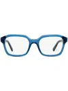 Moncler Translucent Rectangle-frame Glasses In Blue