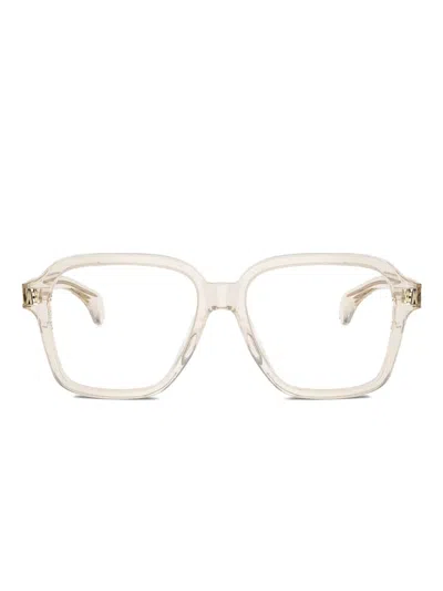 Moncler Transparent Geometric Frame Glasses In Neutral