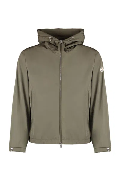 Moncler Traversier Technical Fabric Hooded Jacket In Blu
