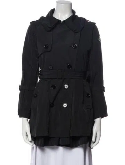 Pre-owned Moncler Trench Coat In Black