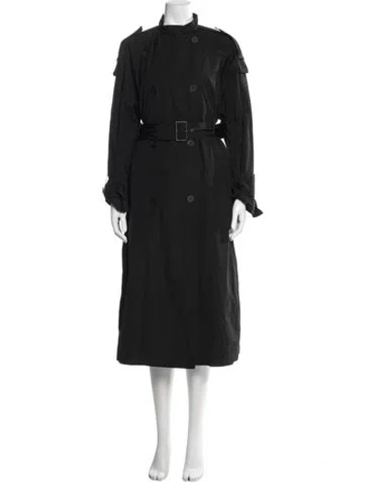 Pre-owned Moncler Trench Coat In Black