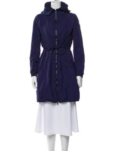 Pre-owned Moncler Trench Coat In Blue